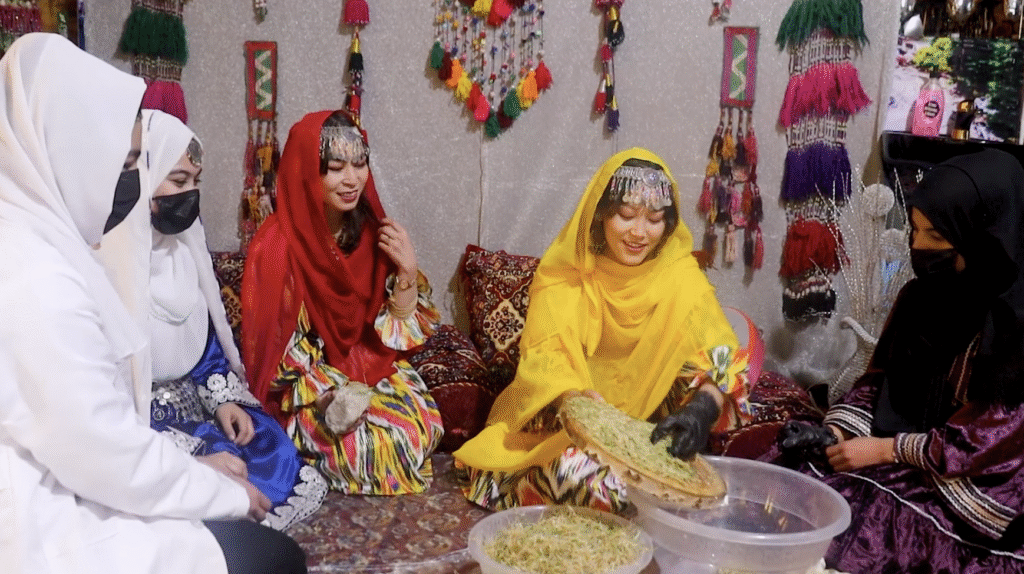 Samanak documentary, women preparing the sweet