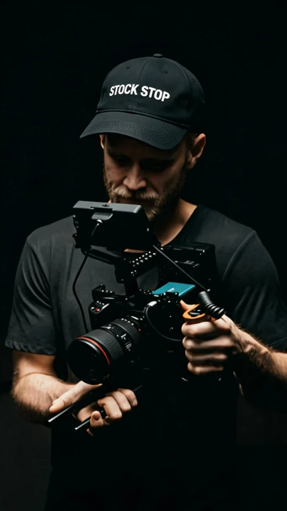 Stock stop cameraman