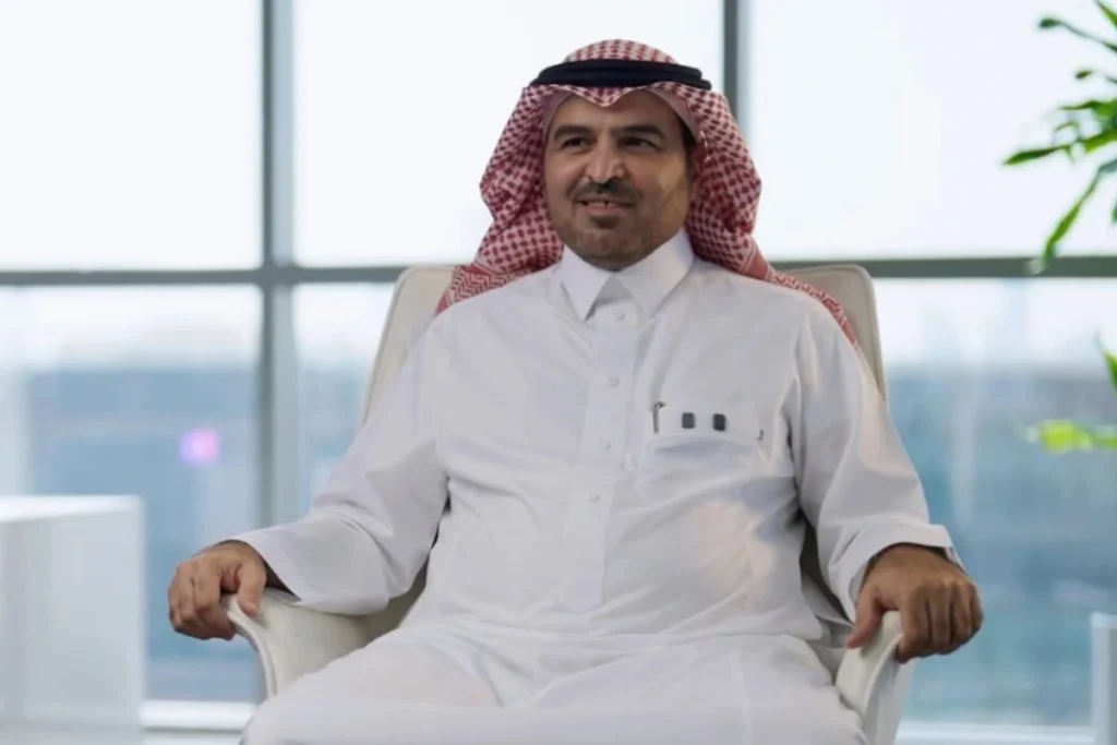 A second corporate interview angle from the Arabsat shoot, lit and framed identically to the first interview to allow for seamless cutting during video post-production.