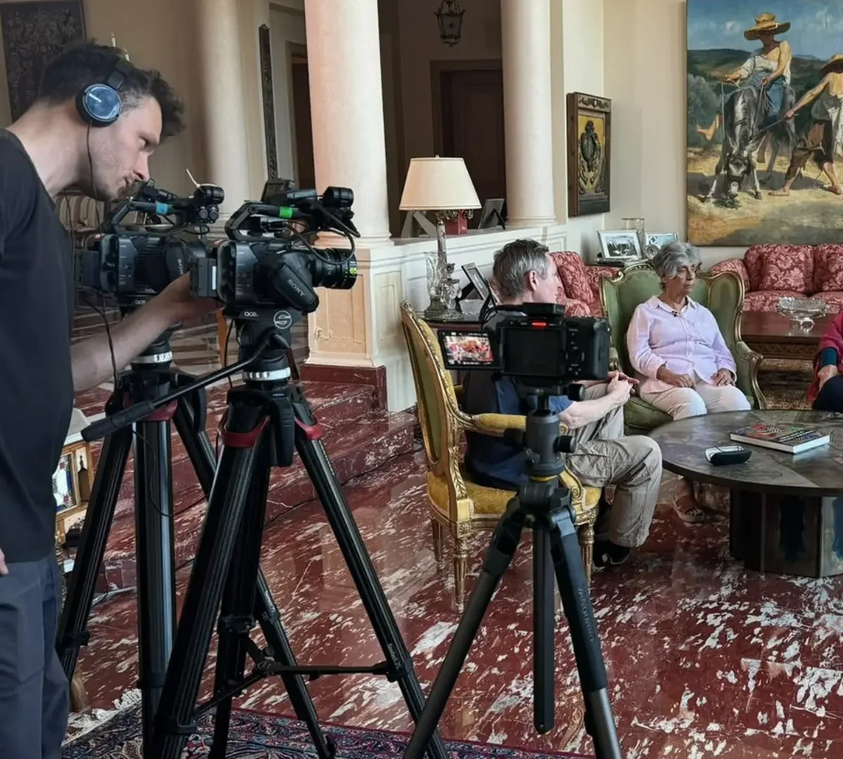 Professional cameraman in Riyadh filming a video production